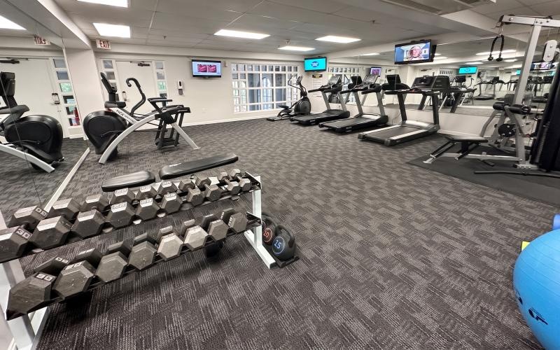 a gym with exercise equipment